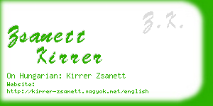 zsanett kirrer business card